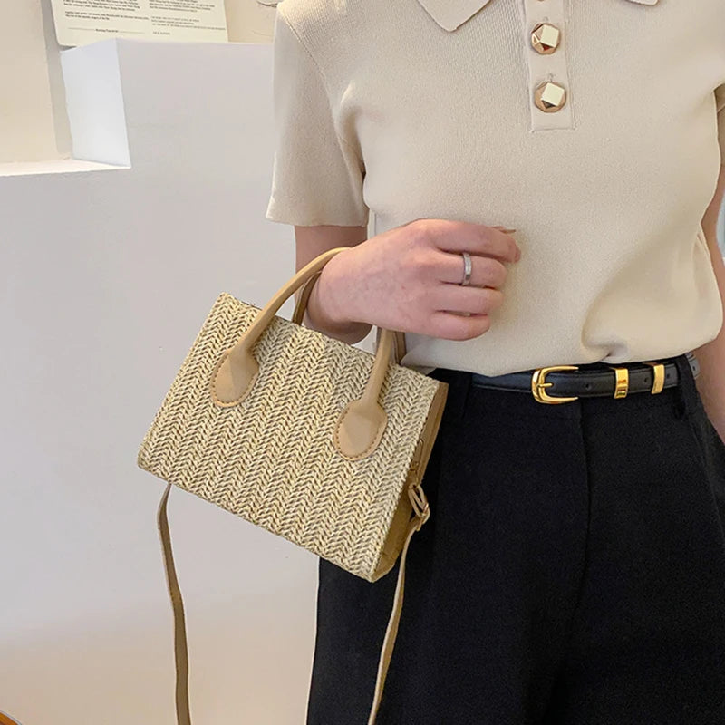 Japanese-Style Floral Woven Crossbody: The Perfect Fresh Summer Handbag