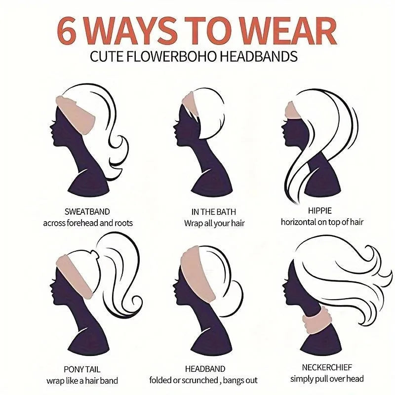 No-Slip Wide Hair Bands – Breathable & Soft Workout Head Wraps for Women (4-Pack)