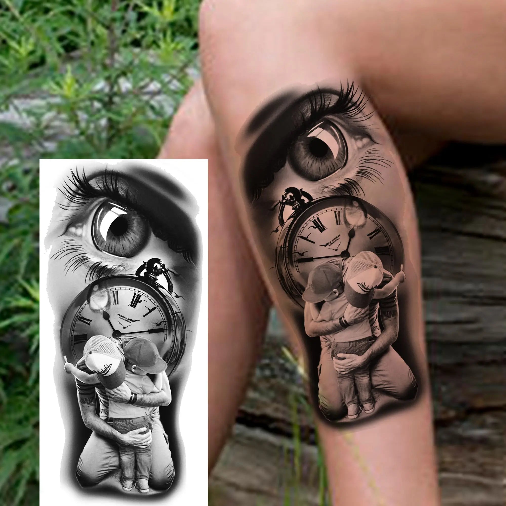 Premium Waterproof Realistic Tattoo Sticker – Majestic Lion & Tiger Designs for Arm & Leg