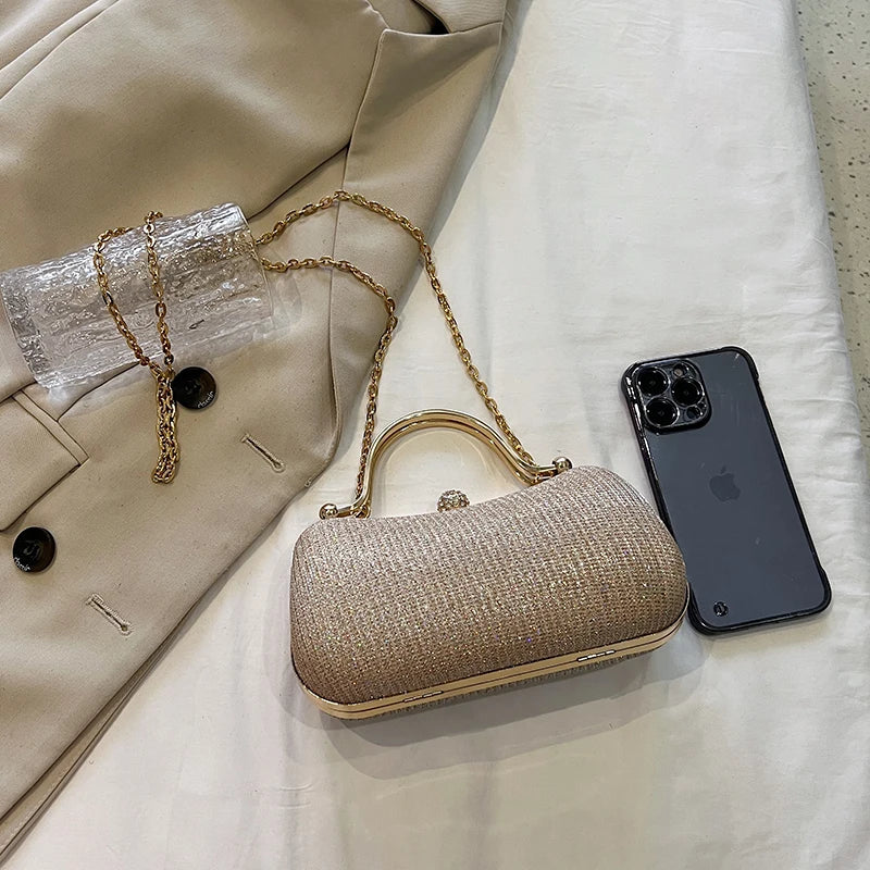Minimalist Pearl-Button Evening Bag – Modern Feminine Small Sophisticated Button-Detail Bag