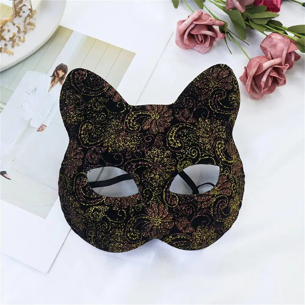 Mysterious Elegance Enchanting Lace Cat & Fox Masquerade Mask for Parties & Events