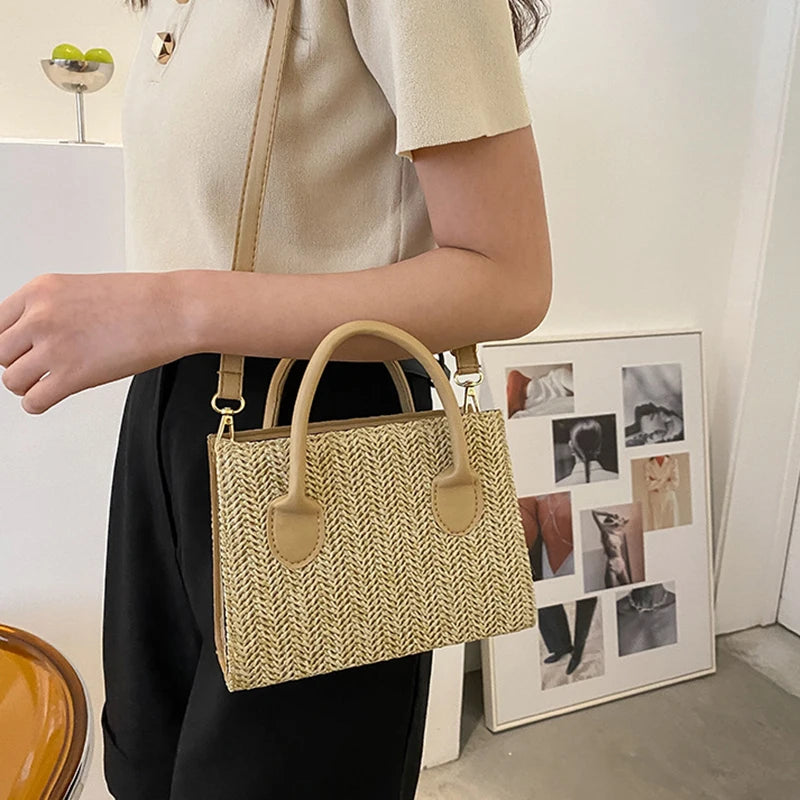 Japanese-Style Floral Woven Crossbody: The Perfect Fresh Summer Handbag