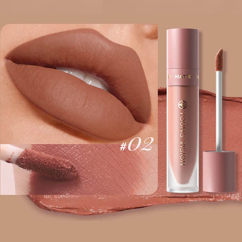 LUX LADY Square-Tube Velvet Matte Lipstick – 8-Color Plumping Lip Glaze