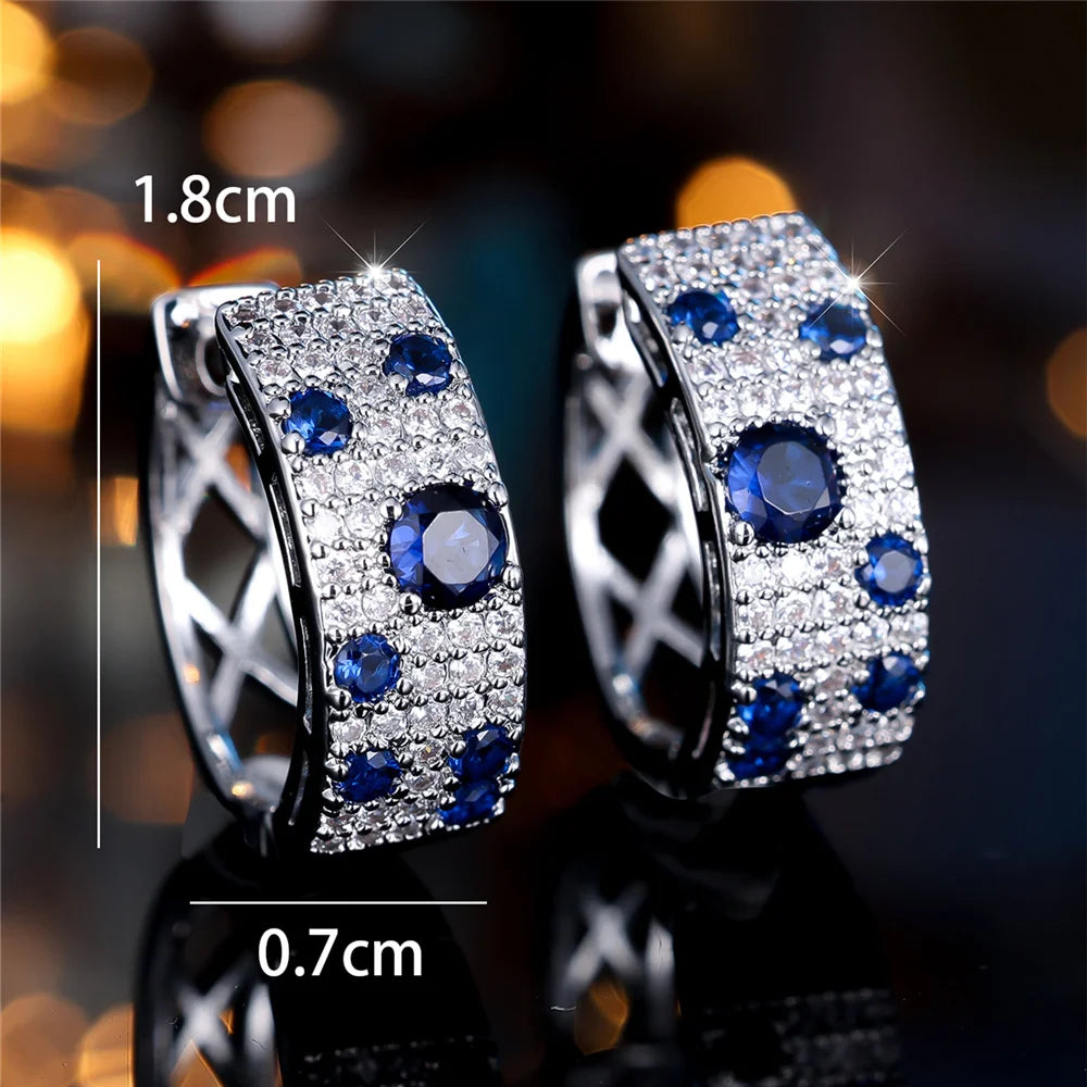 Ethereal Sparkle: Round Zircon Hoop Earrings – The Perfect Wedding & Daily Accessory