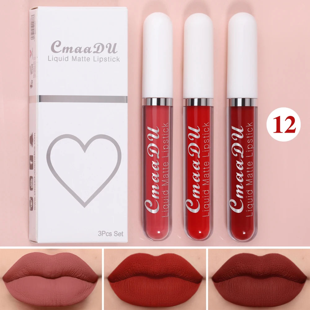 All-Day Velvet Lip Set – 3-Piece Non-Stick Matte Gift Collection