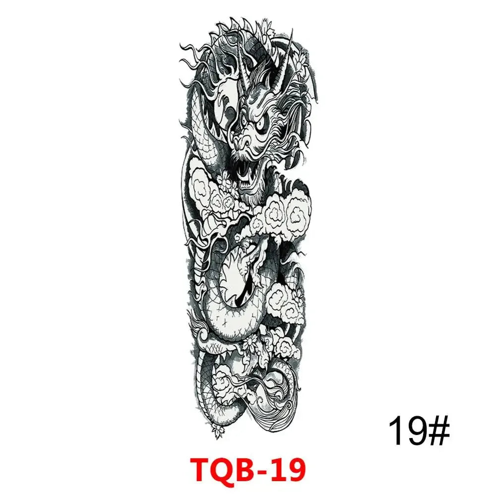 Unisex Full Arm Temporary Tattoo Sticker – Premium Old School Skull Body Art
