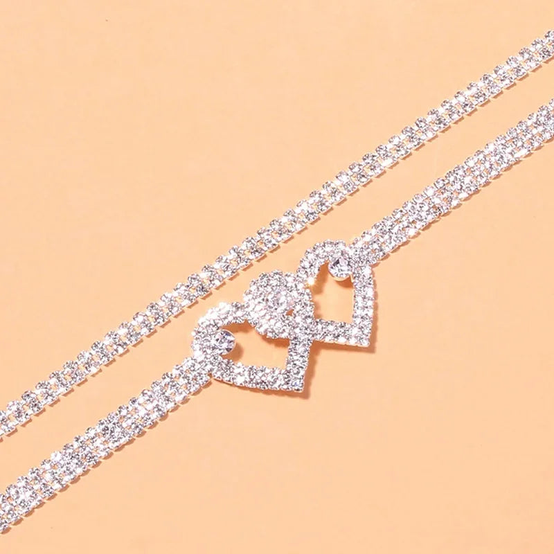 Lumina Shimmer: Luxury Rhinestone Chain Anklets
