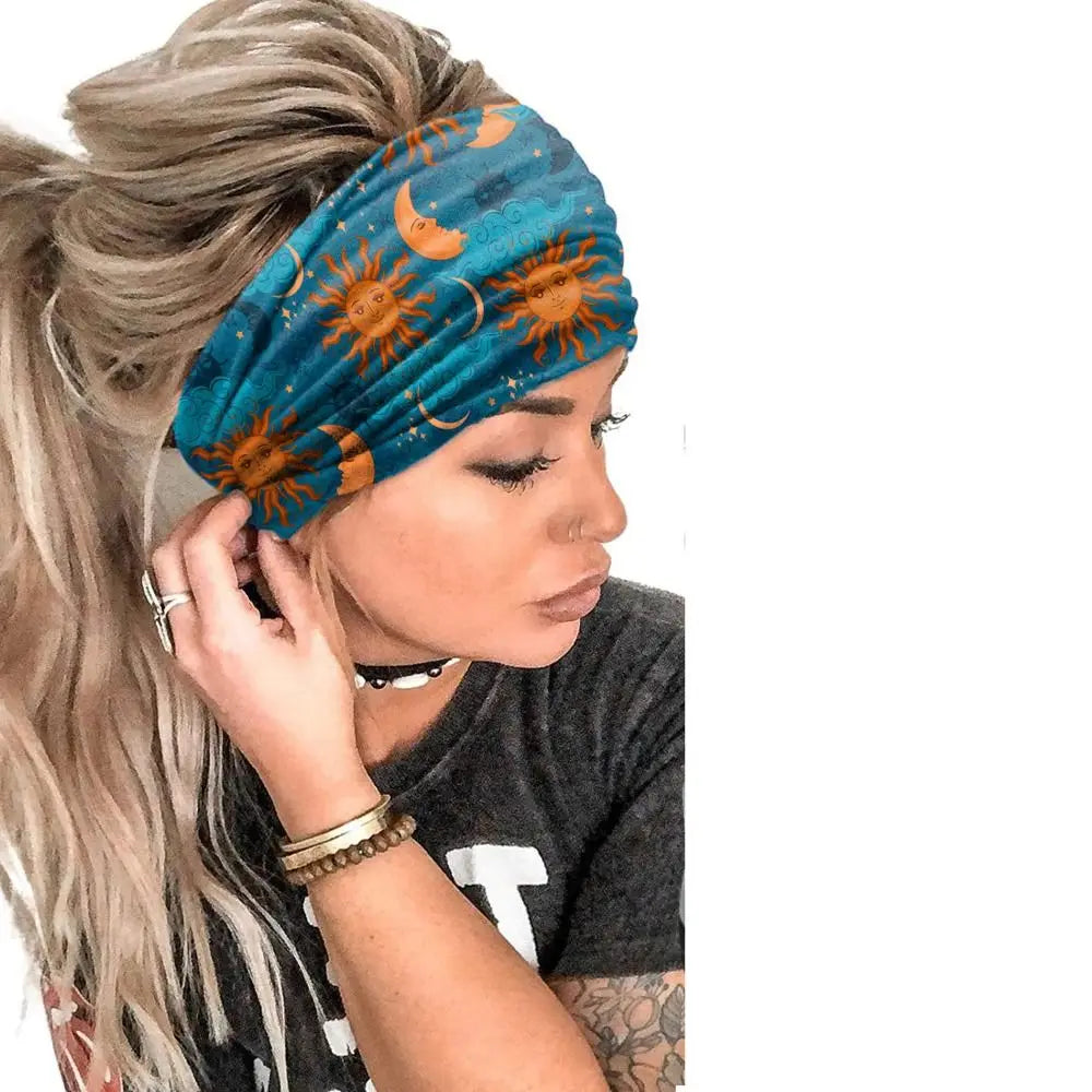 Vintage Bohemian Wide Headband – Elastic Knot Turban Hair Wrap for Effortless Style