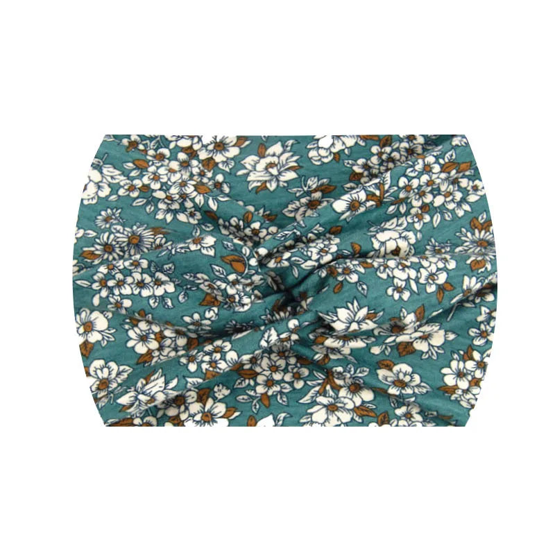Extra-Wide 18cm Bohemian Headband – Stretchy Printed Turban Wrap for Fitness & Everyday Style