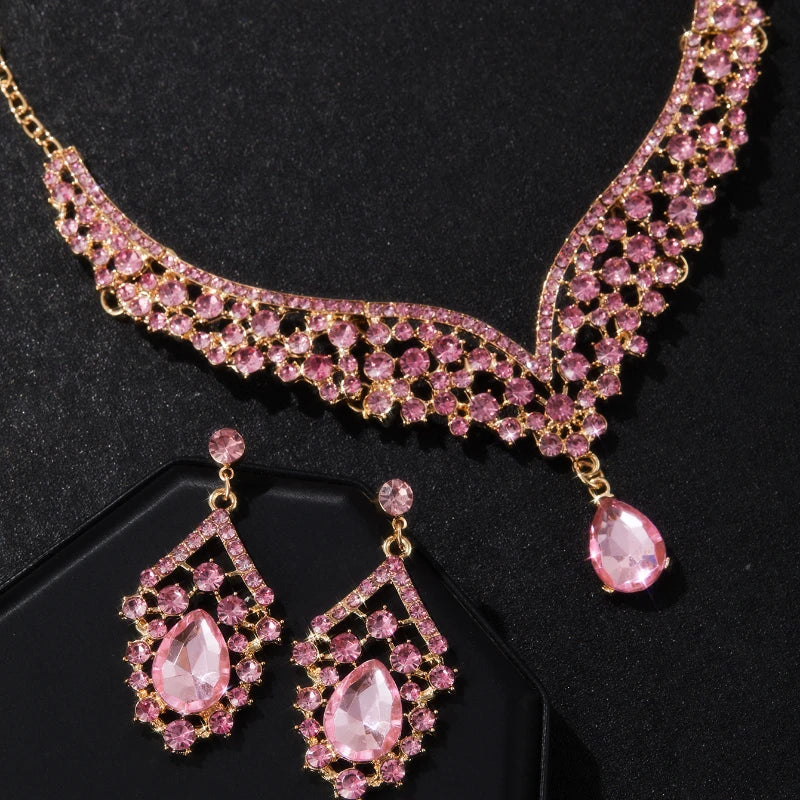 The "Dream Bride" Rhinestone Jewelry Set – Sparkling Teardrop Design