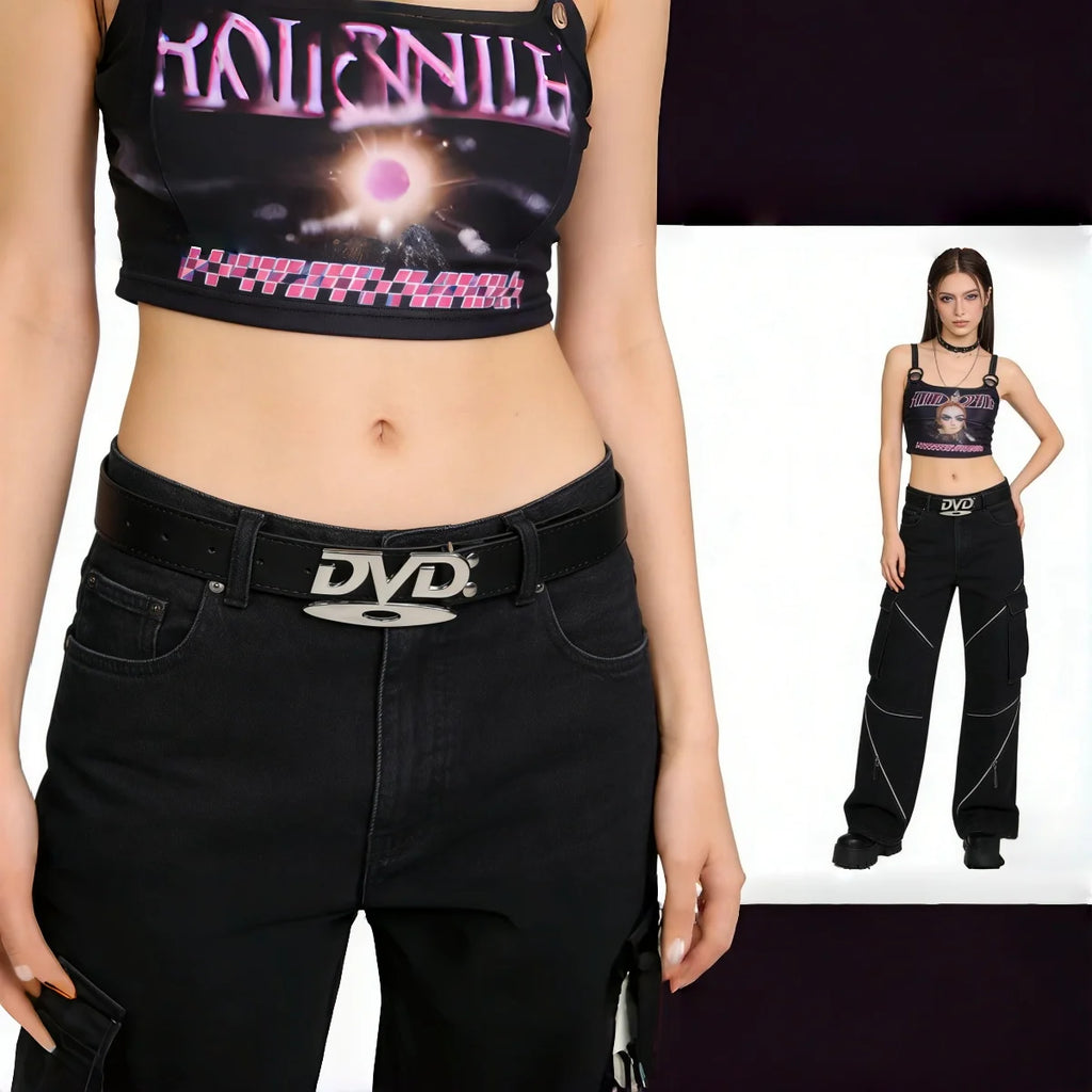 Nostalgic Design Niche Belt DVD Decoration Paired with Jeans Belt Versatile Fashion Design Sense
