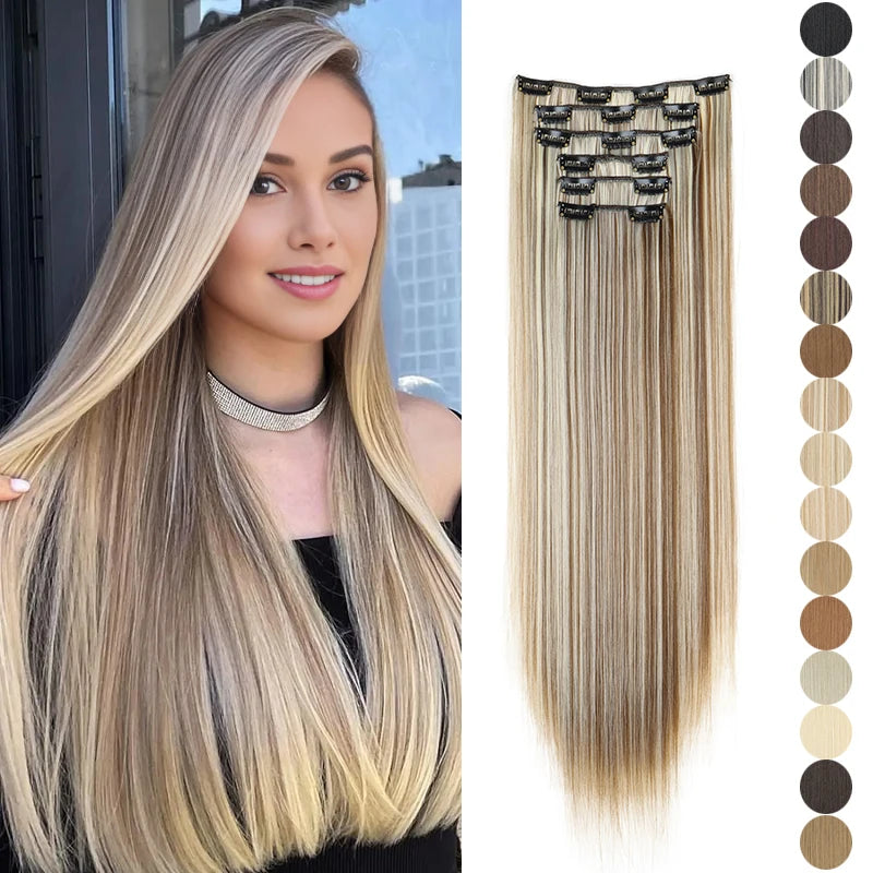 Aura Length 24-Inch Straight Clip-In Collection
