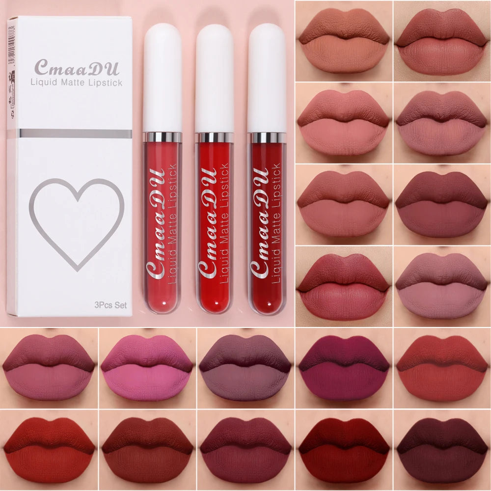 All-Day Velvet Lip Set – 3-Piece Non-Stick Matte Gift Collection