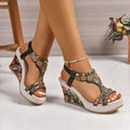 The Midnight Comfort Wedge Sandal | Retro-Chic Leather Platform