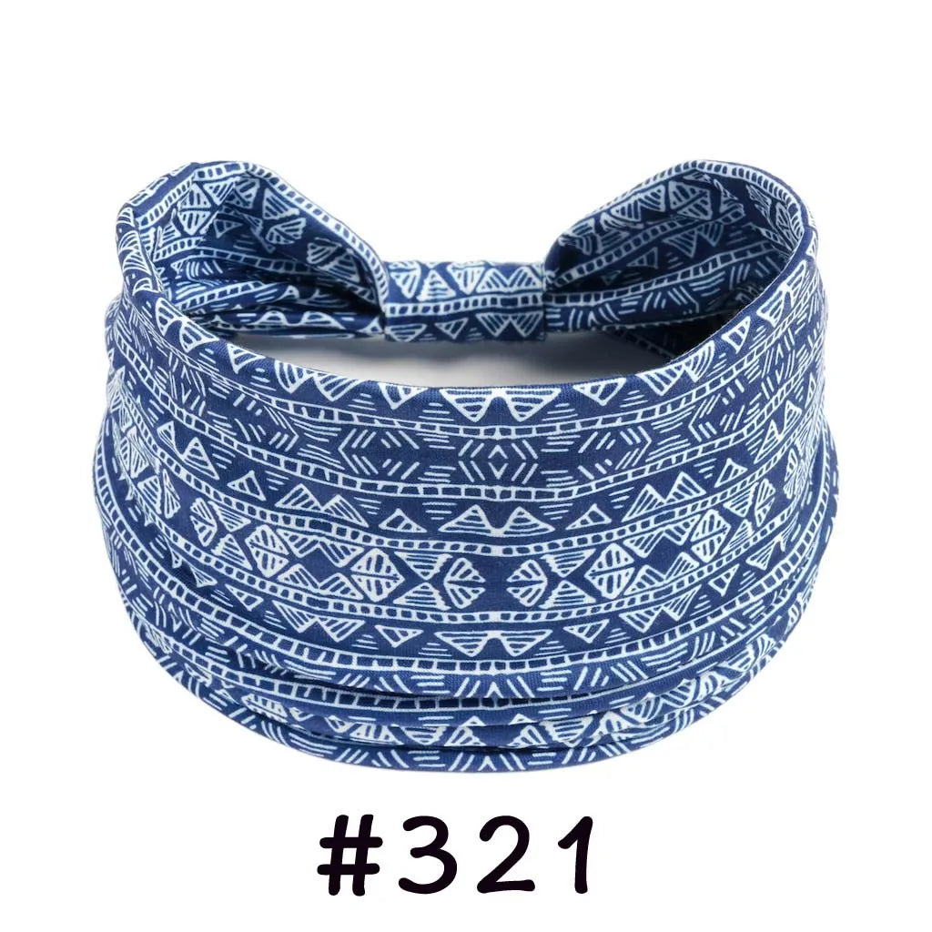 Bohemian Knotted Headbands for Women – Soft Cotton-Blend No-Slip Elastic Hair Accessories
