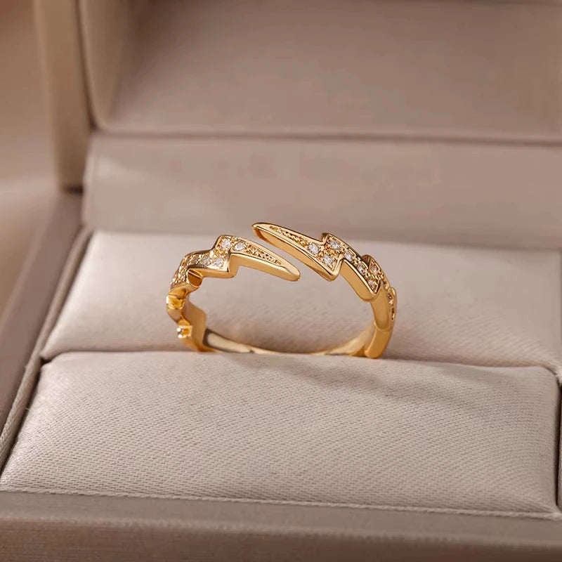 Adjustable Trendy Celestial Protection Geometric Ring Collection