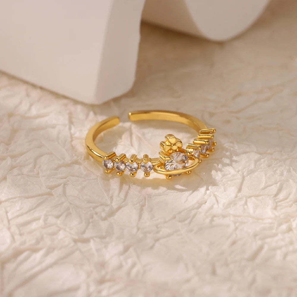 Adjustable Trendy Celestial Protection Geometric Ring Collection