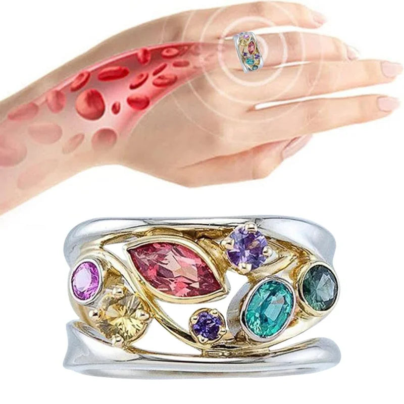 Torina Ionix Lymph Drainage Ring – Crystal Quartz Magnetic Therapy Ring for Wellness & Weight Loss