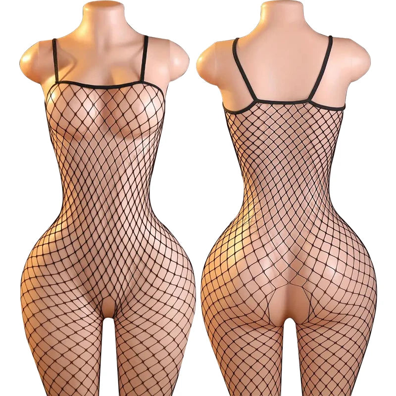 Full-Body Crotchless Lace Bodystocking Underwear Set