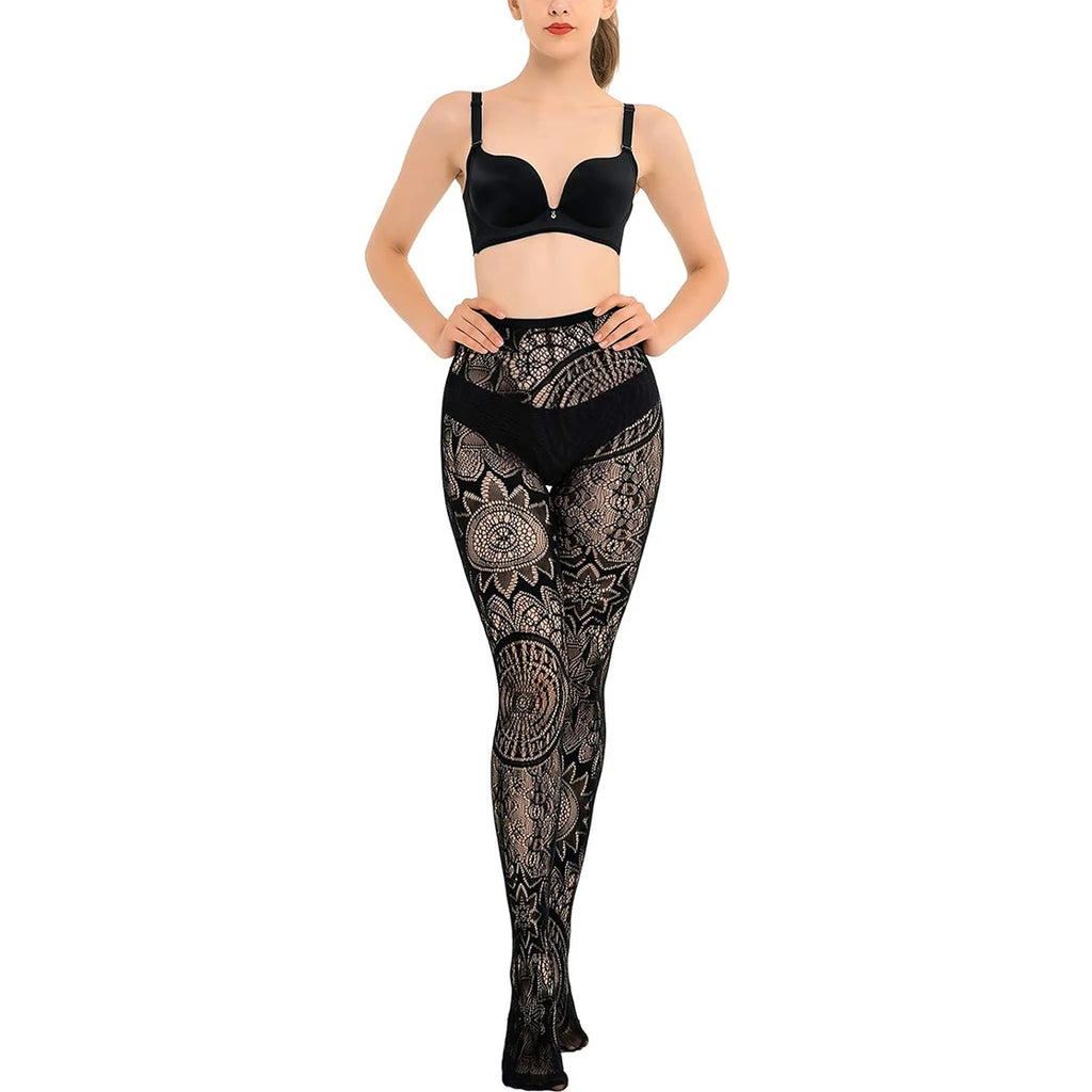 Obsidian Mesh: Tattoo-Lace & Hollow Fishnet Pantyhose