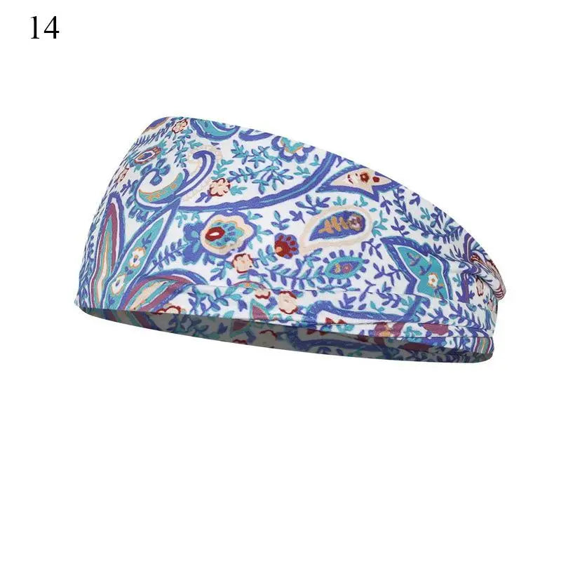 Women's Bohemian Wide Hair Band – Soft Stretchy Floral Turban for Sports, Yoga & Casual Fashion