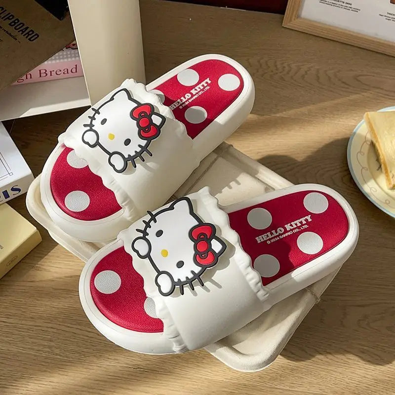Cute Hello Kitty Non-Slip Slippers – Comfortable Cartoon House Shoes for Women & Girls