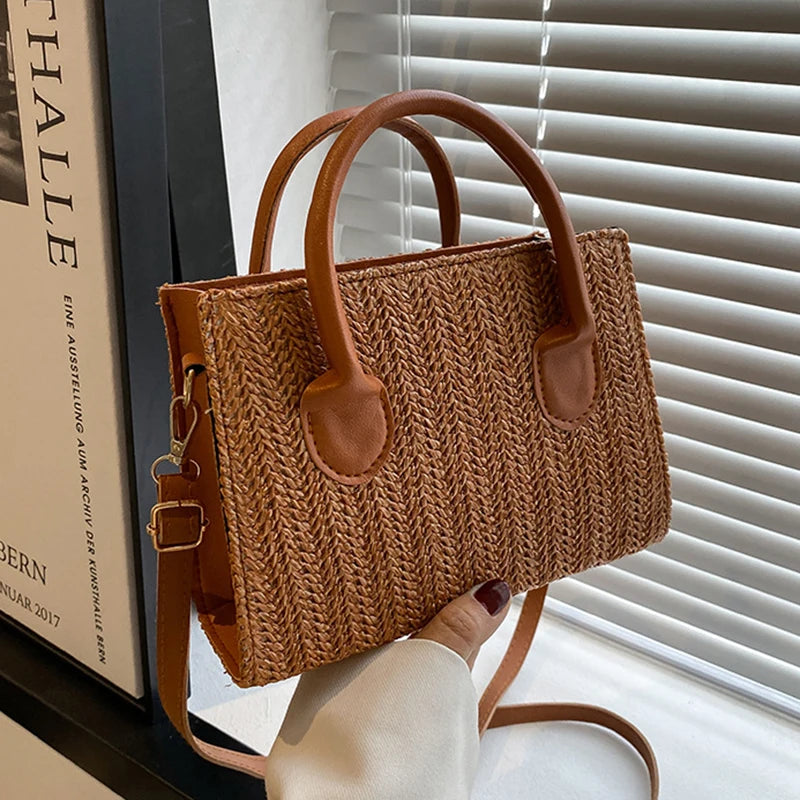 Japanese-Style Floral Woven Crossbody: The Perfect Fresh Summer Handbag
