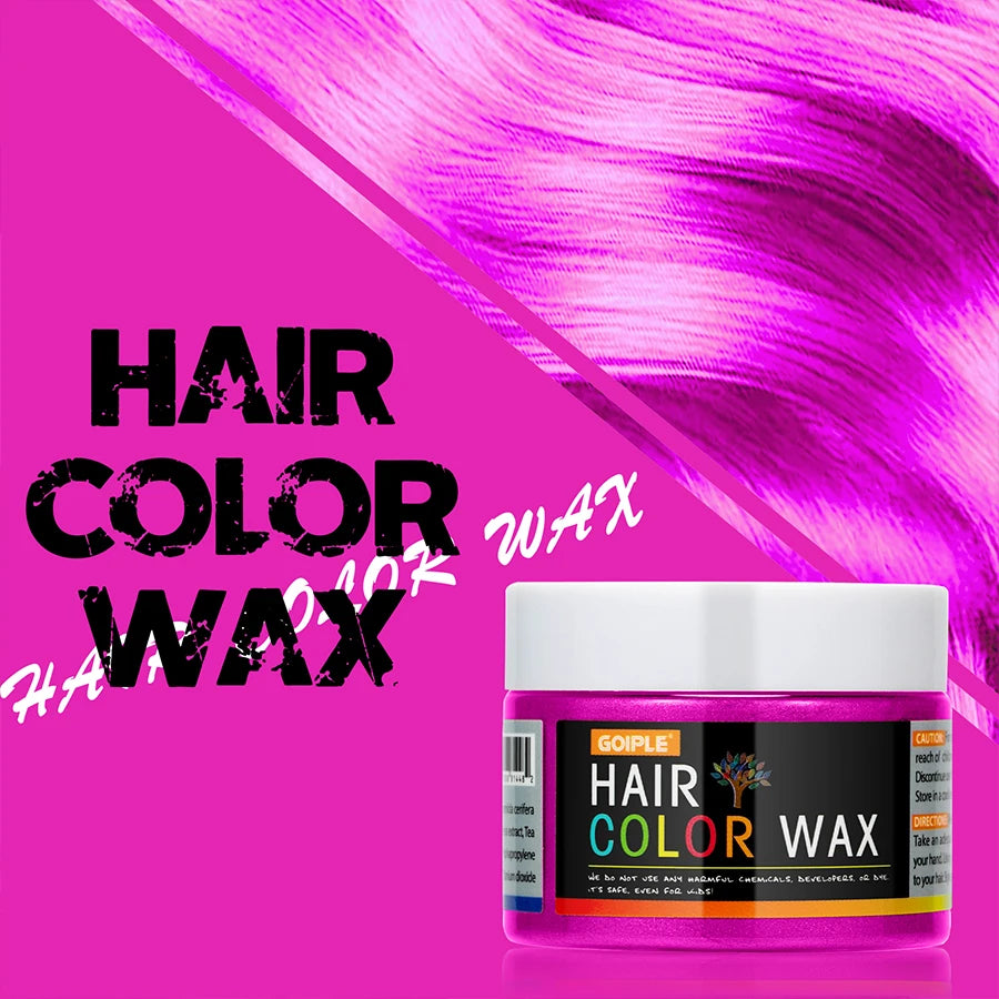 Temporary Hair Color Wax Mud – Easy Wash One-Time Coloring Cream for Hair, Beards, and Eyebrows, Instant Matte Hairstyle Styling Clay for Parties and Cosplay