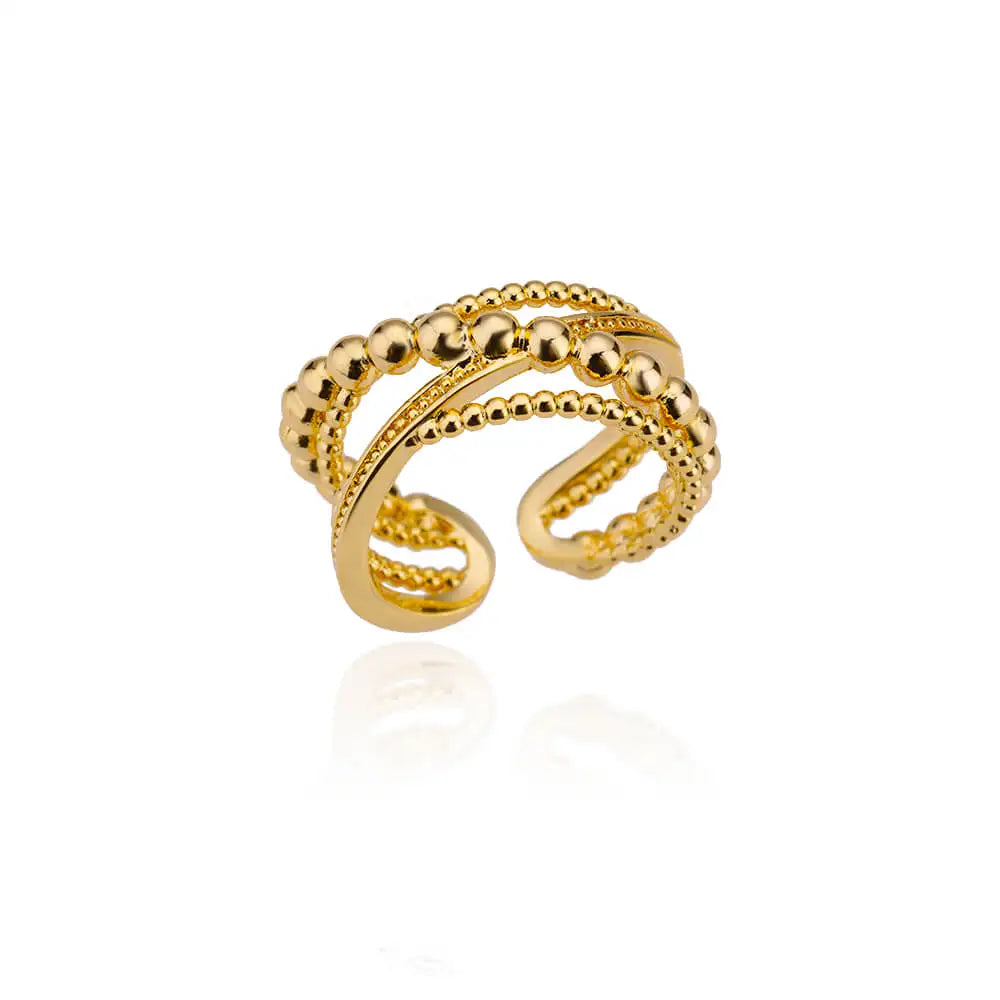 Adjustable Luxe Geometric 316L Gold Rings – The Ultimate All-Day Statement 48 Pieces