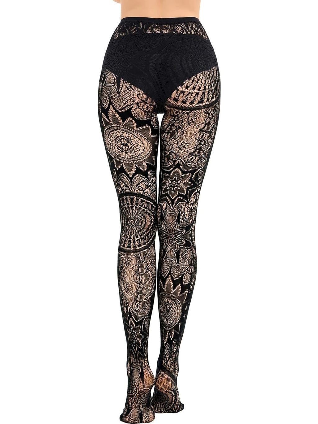 Obsidian Mesh: Tattoo-Lace & Hollow Fishnet Pantyhose