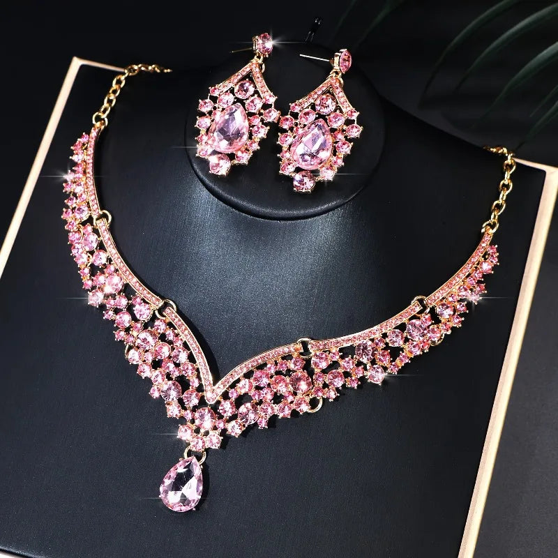 The "Dream Bride" Rhinestone Jewelry Set – Sparkling Teardrop Design