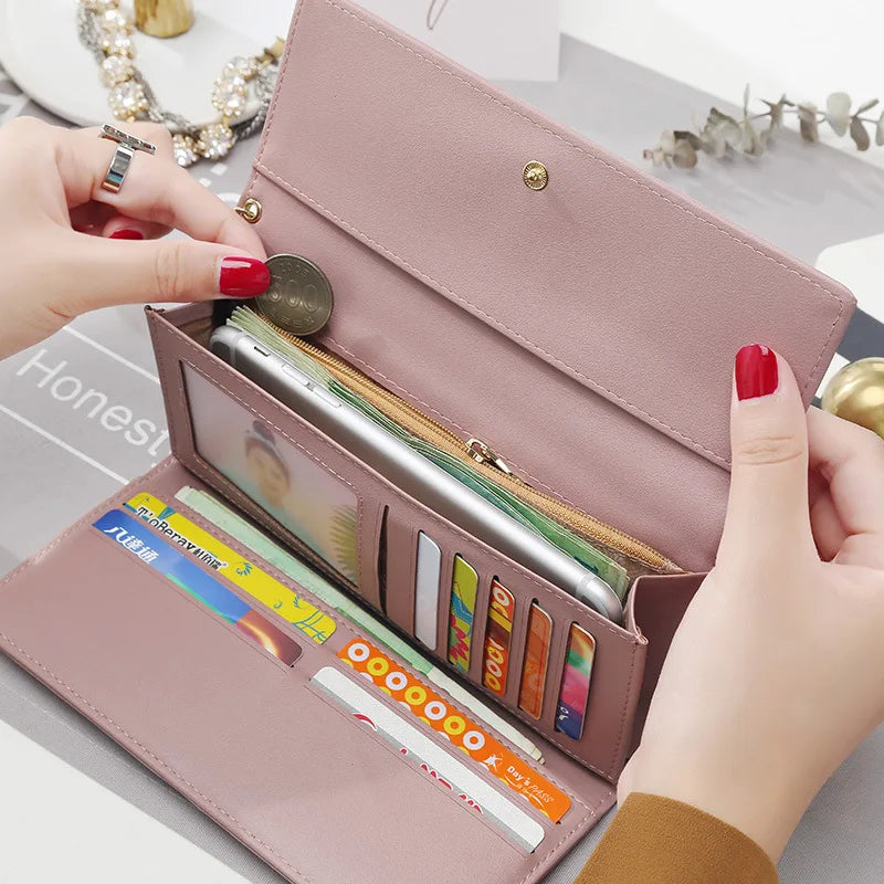 The Ultimate Daily Organizer – Spacious Trifold Long Wallet & Card Holder